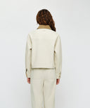 W COTTON CROP WORK JACKET IN CREAM