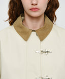 W COTTON CROP WORK JACKET IN CREAM