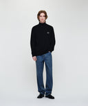 PREMIUM SMALL CLASSIC LOGO WOOL TURTLE NECK KNIT IN BLACK