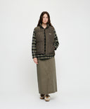 HIGH NECK DOWN VEST IN CHECK
