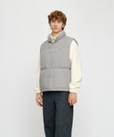 HIGH NECK DOWN VEST IN LIGHT GRAY