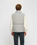 HIGH NECK DOWN VEST IN LIGHT GRAY