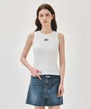 W RIBBON CLASSIC LOGO SLEEVELESS IN WHITE image 11