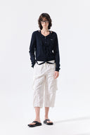 STRING DETAIL KNIT CARDIGAN IN DARK NAVY image 10