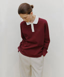 MARITHÉ SPORT COLLAR LONG SLEEVE IN BURGUNDY image 12