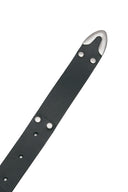 DOUBLE STUD LEATHER BELT IN BLACK image 3