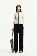 HANDCRAFT SLIM FIT CARDIGAN IN LIGHT BEIGE image 9