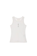 PINTUCK SLEEVELESS TOP IN WHITE image 1