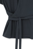 TIE DETAIL DRAPED LOGO TOP IN CHARCOAL GREY image 16