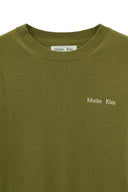 CASHMERE BLENDED ROUND KNIT PULLOVER IN OLIVE image 3