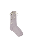 RIBBON POINT CREW SOCKS IN LIGHT GRAY image 2
