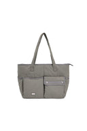 POCKET UTILITY NYLON BIG SHOULDER BAG IN KHAKI image 1