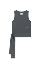HEM TIE DETAIL SLEEVELESS TOP IN CHARCOAL GREY image 12