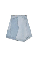 DENIM MIXED FLARE SKIRT IN LIGHT BLUE image 1