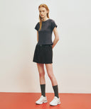 MARITHE SPORT W FLARE MINI SKIRT IN BLACK