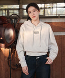 W SMALL CLASSIC LOGO CROP HOODIE IN LAVENDER image 14