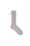 RIBBON POINT CREW SOCKS IN LIGHT GRAY image 4