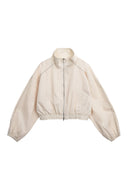 MATIN ROUGH COATING CROP BOMBER IN CREAM image 2