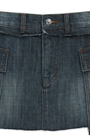 CARGO MINI DENIM SKORT IN BLUE image 3