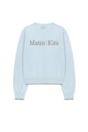 BACK LOGO SHEER CARDIGAN FOR WOMEN IN LIGHT BLUE image 2