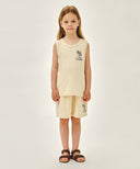 KIDS TERRY SLEEVELESS+PANTS SET-UP IN CREAM image 18