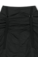 NYLON SHIRRING MIDI SKIRT IN BLACK image 4