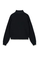 MATIN SPELL POINT KNIT ZIP UP IN BLACK image 2