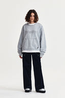 RAW CUT APPLIQUE SWEATSHIRT IN GRAY image 10