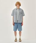 M CHECK HALF SLEEVE SHIRT IN IVORY image 5