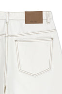 DESTROYED COLOR DYEING DENIM PANTS IN WHITE image 5