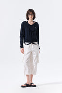 STRING DETAIL KNIT CARDIGAN IN DARK NAVY image 9