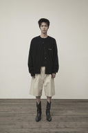 CASHMERE BLENDED ROUND KNIT CARDIGAN IN BLACK image 19