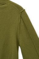 CASHMERE BLENDED ROUND KNIT PULLOVER IN OLIVE image 18