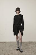 CASHMERE BLENDED ROUND KNIT PULLOVER IN BLACK image 11