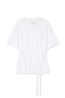 TIE DETAIL DRAPED LOGO TOP IN WHITE image 2
