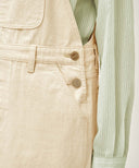 W DENIM OVERALL MIDI SKRT IN ECRU