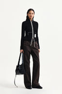HANDCRAFT SLIM FIT CARDIGAN IN BLACK image 9