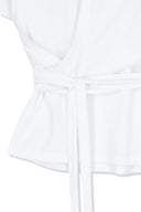 TIE DETAIL DRAPED LOGO TOP IN WHITE image 5