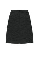NYLON SHIRRING MIDI SKIRT IN BLACK image 2