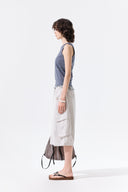 HEM TIE DETAIL SLEEVELESS TOP IN CHARCOAL GREY image 7