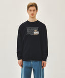 DOODLE CLASSIC LOGO LONG SLEEVE TEE IN NAVY image 10