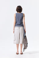 HEM TIE DETAIL SLEEVELESS TOP IN CHARCOAL GREY image 8