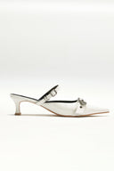BELTED STILETTO MULE IN IVORY image 5