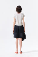 TONAL RIB LOGO CROP TOP IN GRAY image 7