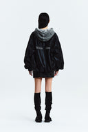 MATIN KIM LOGO COATING JUMPER IN BLACK image 8