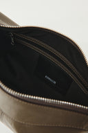 LEATHER TWO WAY HOBO BAG IN KHAKI image 4