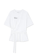 TIE DETAIL DRAPED LOGO TOP IN WHITE image 11