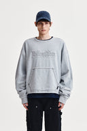 RAW CUT APPLIQUE SWEATSHIRT IN GRAY image 11