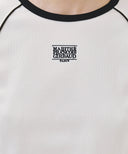 W AEROCOOL SMALL CLASSIC LOGO SLIM RINGER TEE IN IVORY