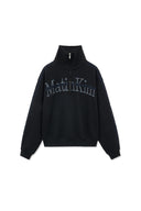 CUT OUT HALF ZIP SWEATSHIRT FOR MEN IN BLACK image 3